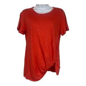 Socialite Bright Red Womens Twist Front Short Sleeve T-Shirt Size XS